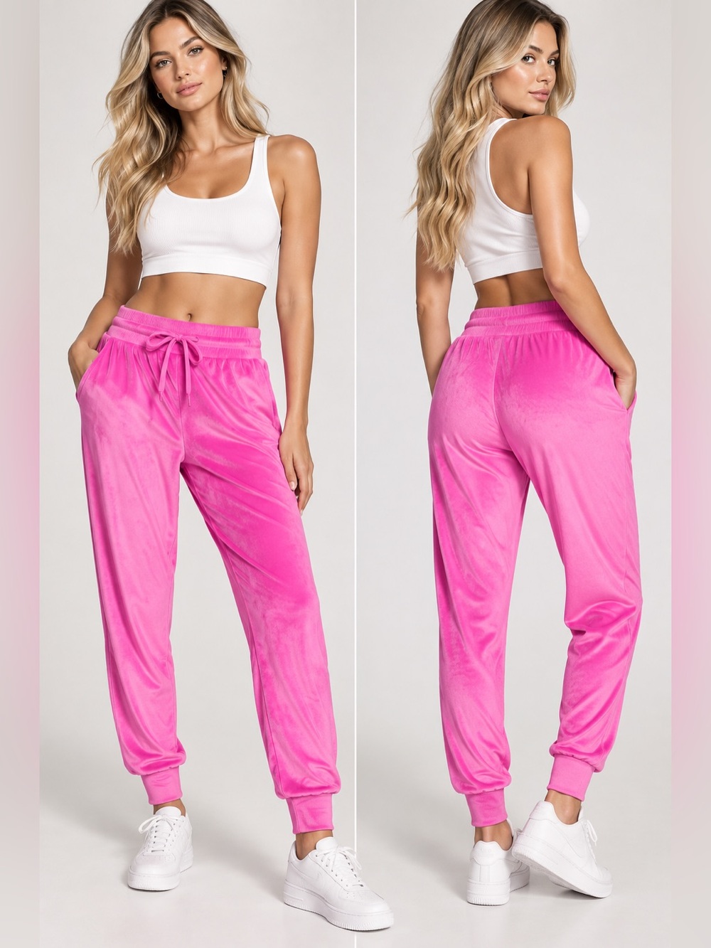 Victoria's Secret Hot Pink Velour Joggers